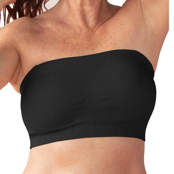 Truekind Bandeau Bra Wireless Convertible Strapless Black Women's 2XL NWT - Picture 1 of 8